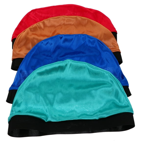 4 Pcs Stretch Dome Wig Liner Satin Cap Caps Silk Bonnet for Sleeping Man Women's
