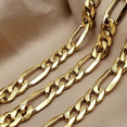 thumbnail image 4 of 18K Gold PVD Stainless Steel Figaro Necklace, 5mm Width, 18-Inch Length, 4 of 9