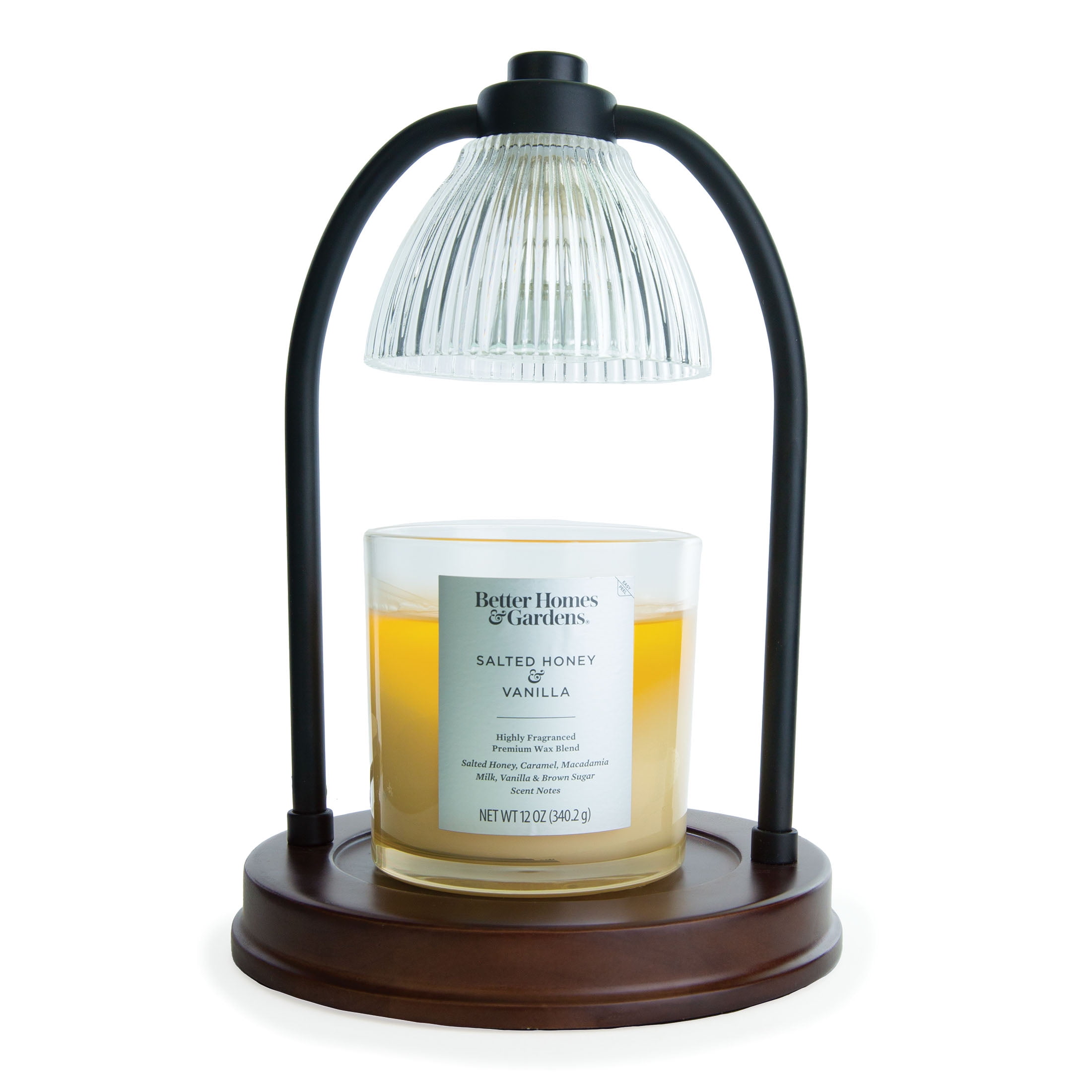 Better Homes Gardens Brandclub Better Homes and Gardens Candle Warmer Lamp Black Ribbed Glass