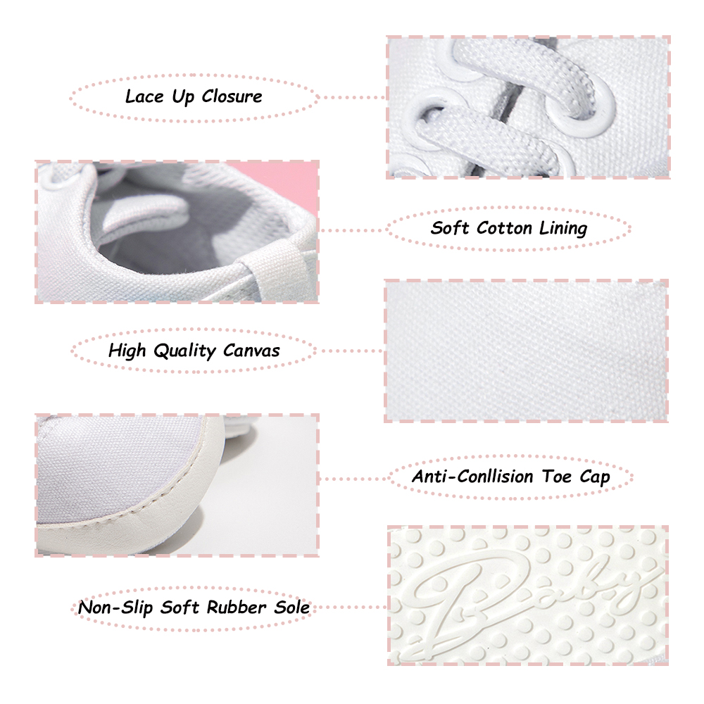 HsdsBebe Baby Girls Boys Canvas Shoes Infant Casual Sneakers Soft Sole Newborn Crib Moccasins3-18 Months