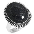 thumbnail image 1 of 925 Sterling Silver Ring For Women - Men Blue Sunstone Gemstone Silver Ring Size 8.5 Fashion Silver Ring Size 8.5 New Year Gift For Wife 925 Silver Gemstone Jewelry, 1 of 5