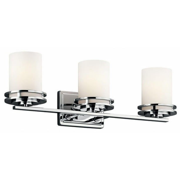 Vanity Light Kichler Hendrik 24 Vidrio satinado grabado de 3 luces
