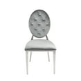 thumbnail image 1 of Chaise de Salle à Manger Grise (Diamond Capitonnée) (Ensemble de 2) avec Pieds Chromés, 1 of 7