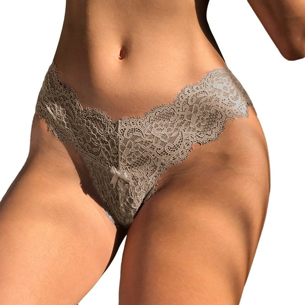 Gibobby Calzones para mujer sexy Tangas sexis para mujer bragas de encaje de malla ropa interior de saten para mujer lenceria de moda para mujer Cafe Talla unica Walmart en linea