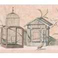 thumbnail image 1 of Ancien Oiseau Cages Brun Beige Papier Peint Bord Rétro Design, Rouleau 15' x 10", 1 of 3