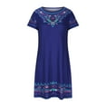thumbnail image 4 of Aloohaidyvio Dresses Plus Size,Womens Fashion Comfortable Casual Ethnic Short Sleeve Round Neck Print Dress, 4 of 6