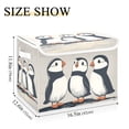 thumbnail image 5 of Yayeee Collapsible Cube Storage Bin with Lid Fabric Closet Decorative Basket with Handles, Cute Puffin, 5 of 7