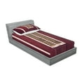thumbnail image 2 of Ambesonne Rustic Fitted Sheet & Pillow Sham Set, Retro Burgundy Shutters, Twinxl, Burgundy and Pink, 2 of 2