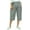 Gray, variant on Bimba Women's Casual Linen Culotte Capri Pants With Back Elastic Waist & Belt Gray - Small