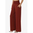 thumbnail image 3 of TheMogan Women's S~3X High Rise Smocked Elastic Waist Pull On Wide Leg Lounge Pants, 3 of 7