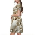 thumbnail image 2 of Lsque Starfish and Sea Shells Print Women's Casual Dress T-Shirt Summer Short Sleeve Scoop Neck Swing Dresses, 2 of 6