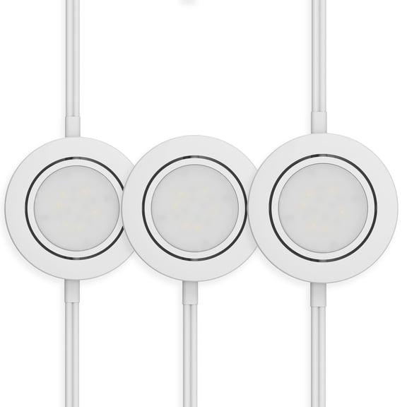 Inlight 2.75-Inch Swivel LED Puck Lights, Soft White (2700K), Recessed/Surface Mount, Set of 3