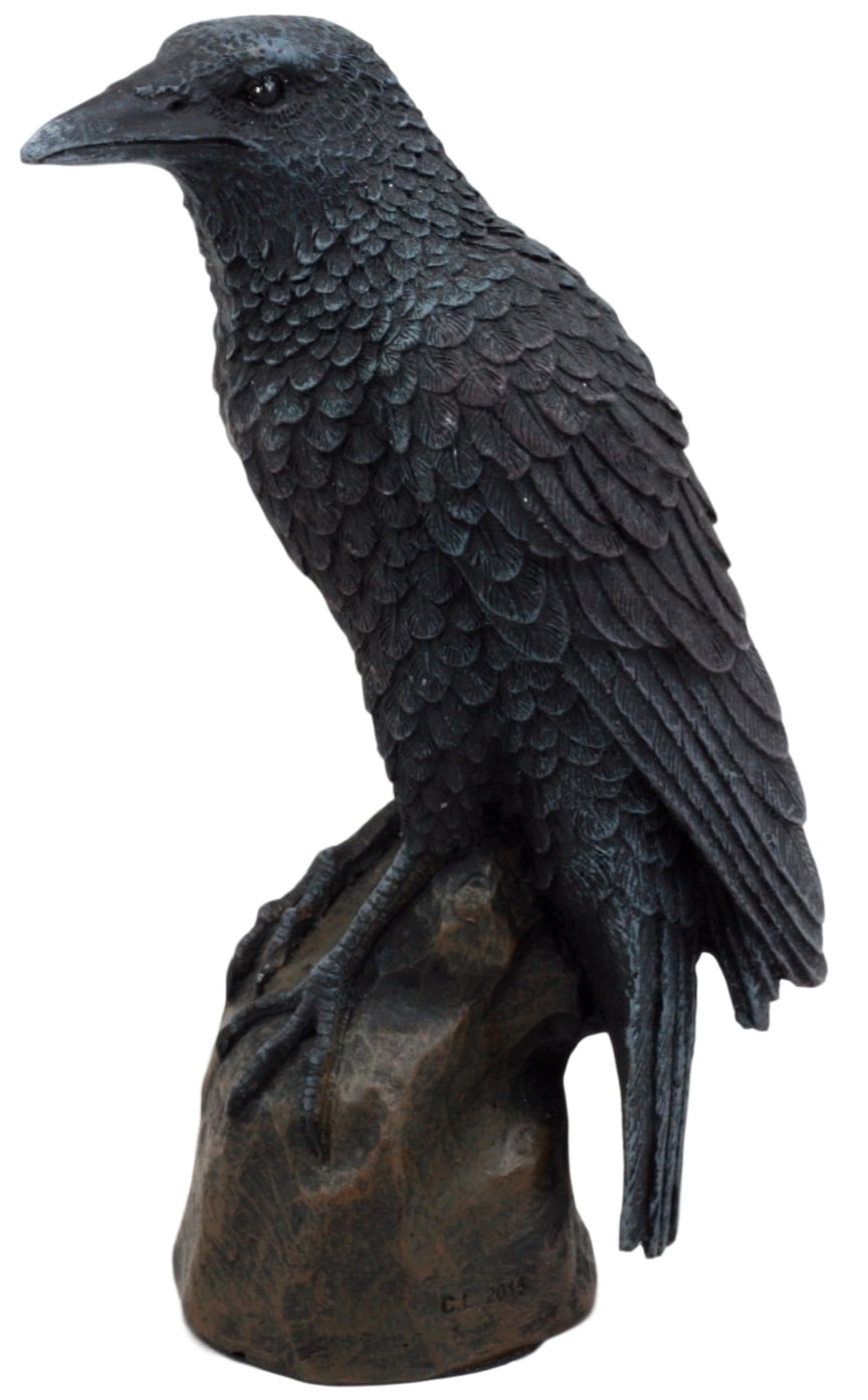 Mini Miniature Black Raven Crow With Key Gothic Figurine 2.75" High New 