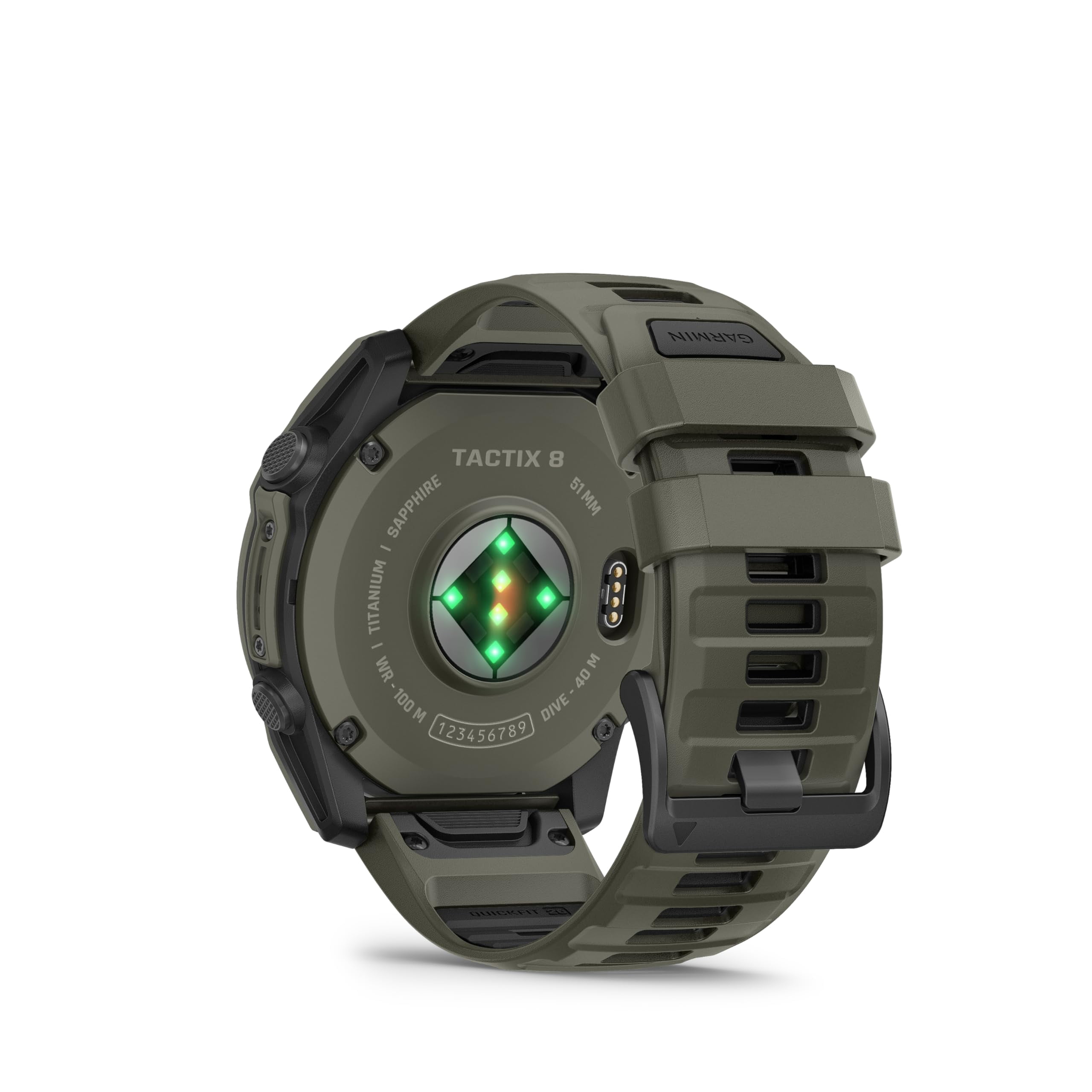 Garmin tactix 8 51mm Cerakote, Premium Tactical GPS Smartwatch, AMOLED Display, Applied Ballistics Solver, Olive Drab Premium Cerakote Coating