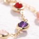thumbnail image 3 of RV Pulsera de piedra natural (longitud 20 cm), pulsera con dijes de cristal de colores, pulsera elástica, joyería de piedras preciosas Rojo Verde, 3 of 5