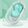 thumbnail image 2 of Asiento de baño para bebés Alfombrilla de soporte de seguridad Malla Red Lavable Transpirable Suave Ducha para niños pequeños Cojín para el cuerpo Cojín con correas Azul cielo Methold  BA000371-02, 2 of 7
