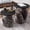 Black, variant on Nesting Tables with Removable Wood Tops and Metal Basket Bases for Storage