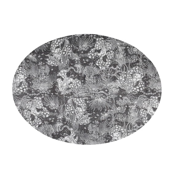 SLYNSHome Oval Thermal Insulation Pad, Heat-Resistant Tabletop Protector Mat, Non-Slip Grease-Proof Dining Placemat for Kitchen and Home Use,17.5*13 inch