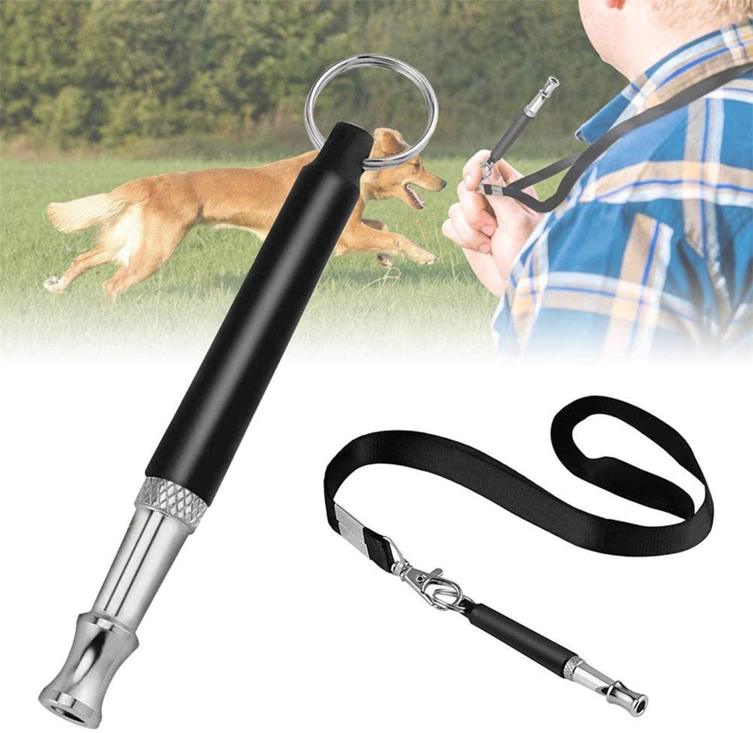 8 Pieces Dog Training Set Include Adjustable Sound Dog Training Whistle  with Lanyard Training Clicker Dog Training Bell and Dog Squeak Lighting  Ball