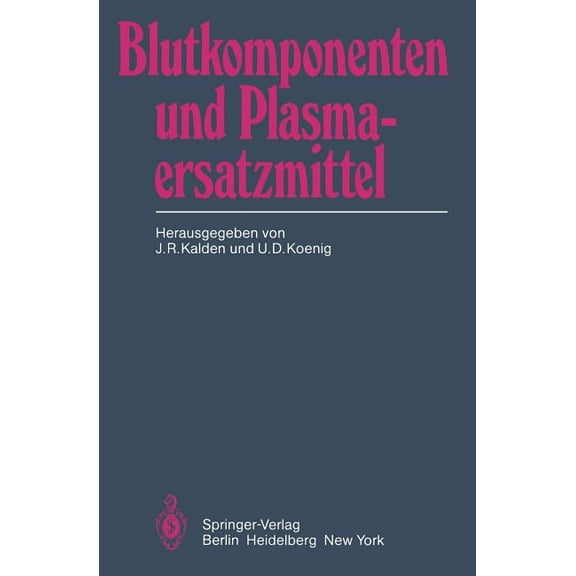 Blutkomponenten Und Plasmaersatzmittel, (Paperback)