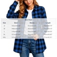thumbnail image 3 of TRUNZI Women's Button Down Plaid Shirts Long Sleeves Lapel Collar Casual Regular Fit Shackets with Chest Pocket,Blue,Size S, 3 of 8