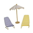 thumbnail image 3 of 3 sillas de playa y sombrilla a escala 1/12, hechas a mano, modelo en miniatura, muebles. Amarillo azul, 3 of 9