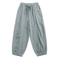 thumbnail image 6 of Utoimkio Women's Linen Jogger Pants Self Tie Bow Elastic Waist Dual Side Pockets Cuffed Ankle Casual Cropped Bottoms for Summer Daily Wear, 6 of 6