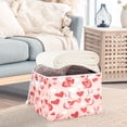 thumbnail image 3 of Yayeee Collapsible Cube Storage Bin with Lid Fabric Closet Decorative Basket with Handles, Bunnies and Hearts, 3 of 7