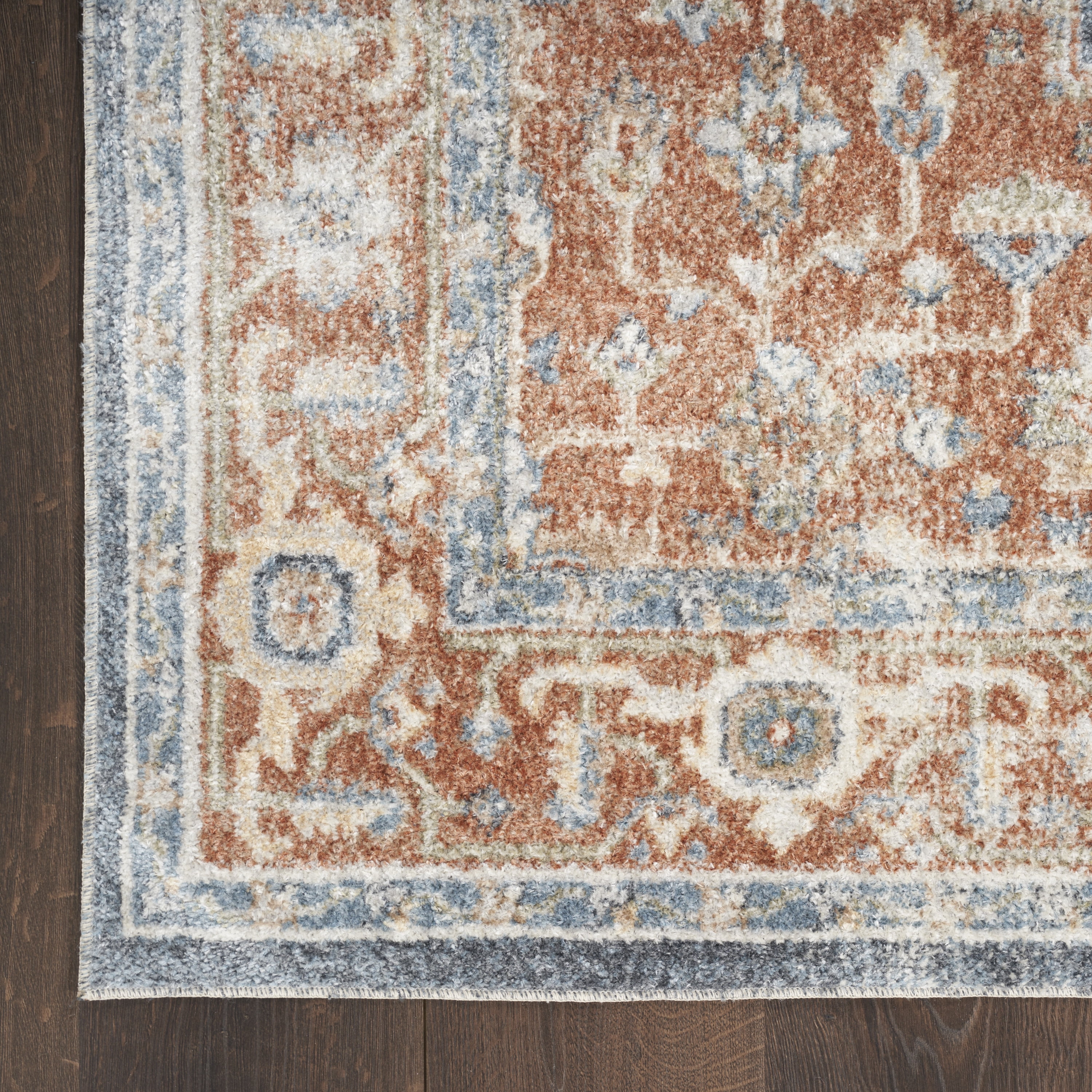 Nourison Astra Machine Washable Persian Denim Multi 2'2" x 12' Area Rug (2x12)