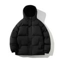 thumbnail image 4 of hopeusnice Men's Winter Warm Hood Down Jackets Coats Stand Collar Zipper Solid Color Thickened Outwear Parkas Loose Oversize Jacket Black XXXL, 4 of 4
