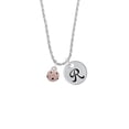 thumbnail image 2 of Delight Jewelry Silvertone Mini Pink Soccer ball Silvertone Script Initial Disc - R - Charm Necklace, 20"+3", 2 of 4