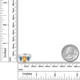 thumbnail image 3 of Gem Stone King 10K White Gold Yellow Citrine Persian Blue Moissanite and White Lab Grown Diamond 3 Stone Engagement Ring for Women (2.19 Cttw, Gemstone Birthstone, Size 9), 3 of 5