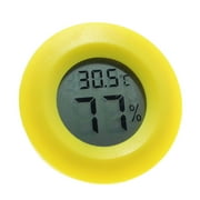 LCD Display Hygrometer Practical Digital Indoor Round Temperature Humidity Meter Yellow