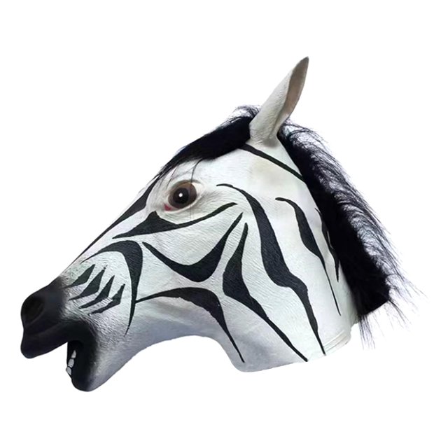 Máscara de cabeza de animal, accesorio para disfraz de cosplay, novedad, accesorio fotográfico, de vestir para actuación en escenario, juego de rol Cebra