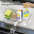 thumbnail image 7 of Naxoaeo Kitchen Sink Storage Rack, Over Sink Dish Drying Rack, Multifunctional Plastic Cutlery Brush Sponge Holder, Non-Perforated Countertop Organizer, Clear Drainage Basket, 7 of 7