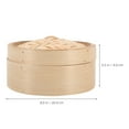thumbnail image 5 of MLINS 8 Inch Bamboo Steamer with Cover for Kitchen Use Healthy Cooking Khaki Color 2pcs Set, 5 of 8