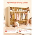 thumbnail image 4 of KFFKFF 8-Section Wooden Kids Coat Locker, Toddler Cubby Storage Organizer with 16 Hooks & Anti-Tip Kit, Modern Coat Cubbies with 16 Small Open Compartments for Home, Kindergarten, Daycare, 4 of 9