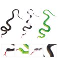 thumbnail image 2 of 3 serpientes de goma realistas, juguetes de serpientes falsas aterradoras, serpientes de goma, juguetes engañosos, 2 of 6