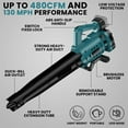thumbnail image 5 of Brushless Cordless Leaf Blower Electric Blower Battery Powered Snow Blower ,Control air intake, 5 of 5