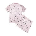 thumbnail image 5 of Toddler Baby Girls Summer Pajamas Set Cartoon Print Short Sleeve Button Down Shirt+Shorts 2pcs Kids Summer Sleepwear, 5 of 8