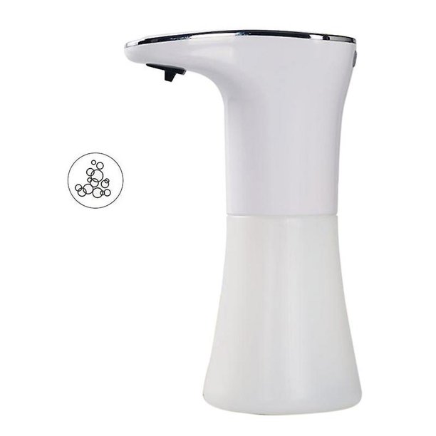 White Dispensador automático de jabón de 350ml, contenedor de champú desinfectante para manos sin contacto con carga USB y Sensor infrarrojo inteligente para baño, cocina e inodor