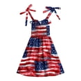 thumbnail image 5 of felwors Girls July 4th Dress Red White Blue Toddler Patriotic Outfit American Sundress 1-6 Years(Brick Red,4-5 Years), 5 of 5