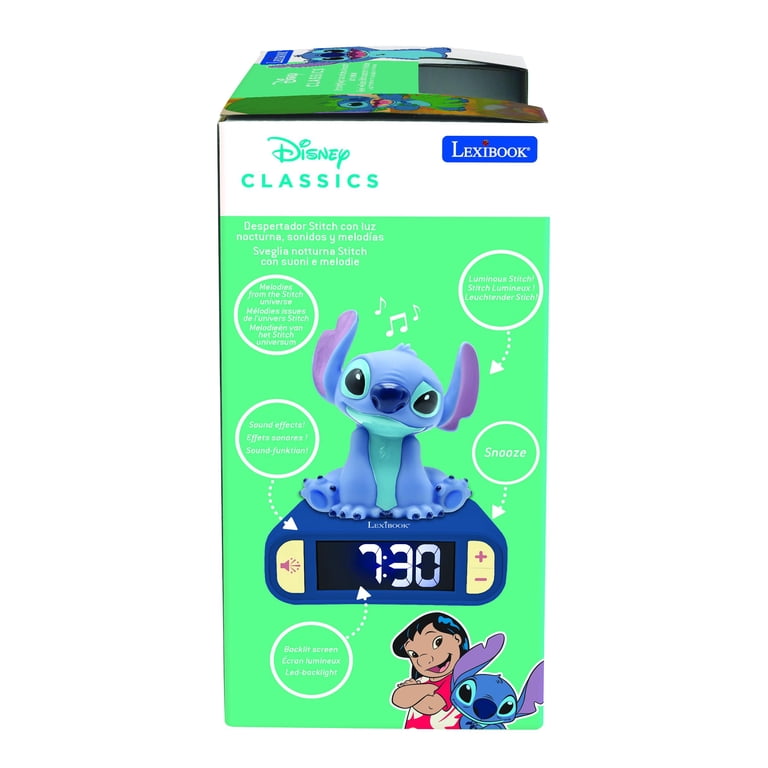 Digital alarm clock with a 3D Stitch night light and sound effects
