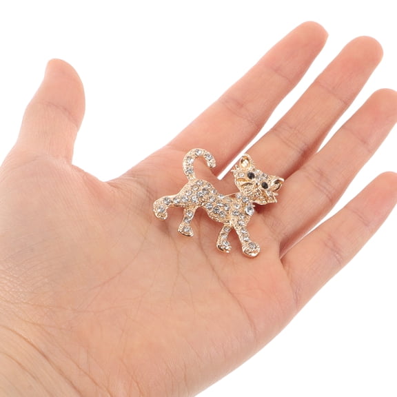 NICEXMAS Cat-Shaped Rhinestone Crystal Brooch Pin in Alloy for Women, Elegant Accessory for Festivals and Special Occasions, 1 Piece