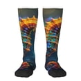thumbnail image 2 of Lsque Neon Seahorse Underwater Realm Printed Crew Socks Men's Women's LightWeight Thin Casual Calf Socks ,Knee High Socks,Cotton Socks, 2 of 9