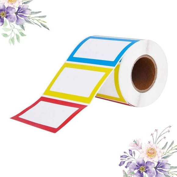 FUTUREORYY Colorful Plain Name Tag Labels Multi Self-Adhesive for Clothing Tags 2 Roll 150Pcs