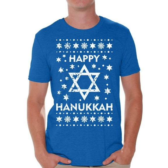 Awkward Styles Happy Hanukkah Tshirt Hanukkah Shirts for Men Gifts for Chanukah Hanukkah Menorah T Shirt Men's Hanukkah T Shirt Jewish Holiday Tshirt Gifts for Jewish Men Funny Jew Tshirt