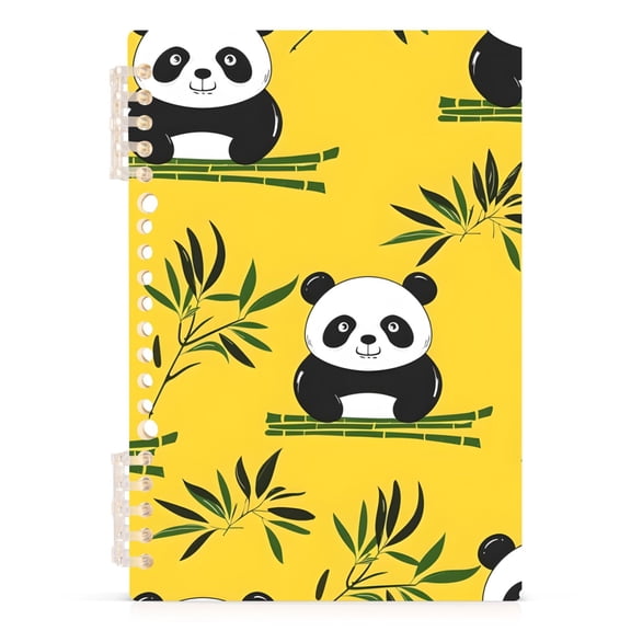 Cute Pandas Spiral Journal Notebook College Ruled Notebook 8.3" x 5.7" A5 Lined Thick Paper Page