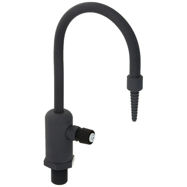 T&S Brass BL-9505-01 Single Control Grey PVC Rigid Gooseneck Serrated Tip Laboratory Faucet for Distilled Water