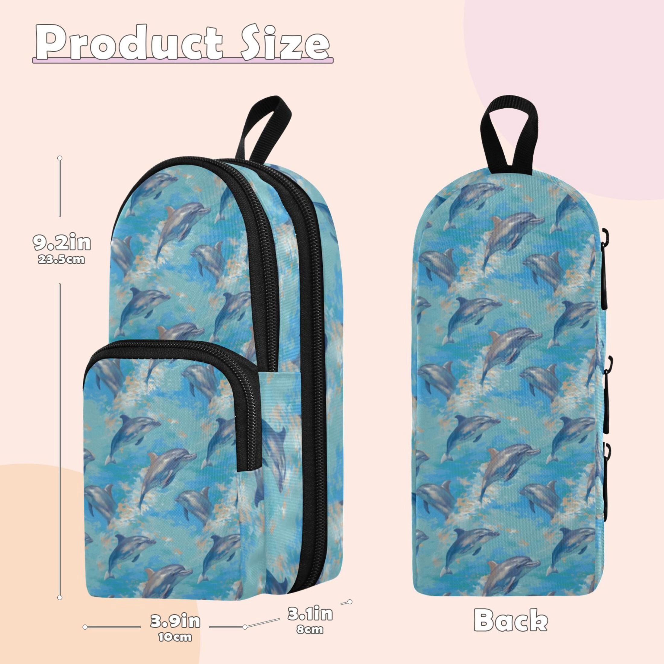 ALAZA Dolphins in Water Pencil Case Pen Pouch Stationery Organizer